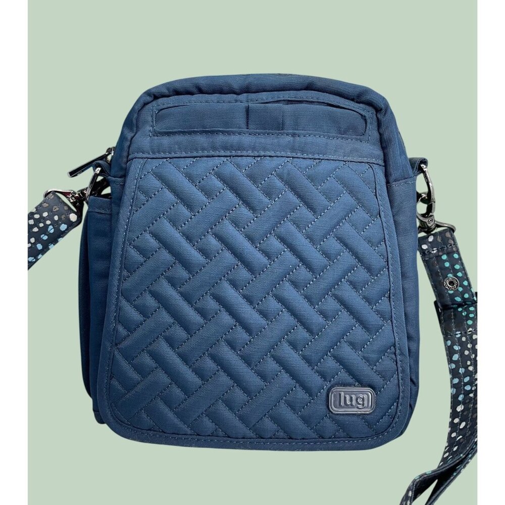 Lug Navy Quilted Crossbody Bag With Adjustable Strap & Multiple Compartments